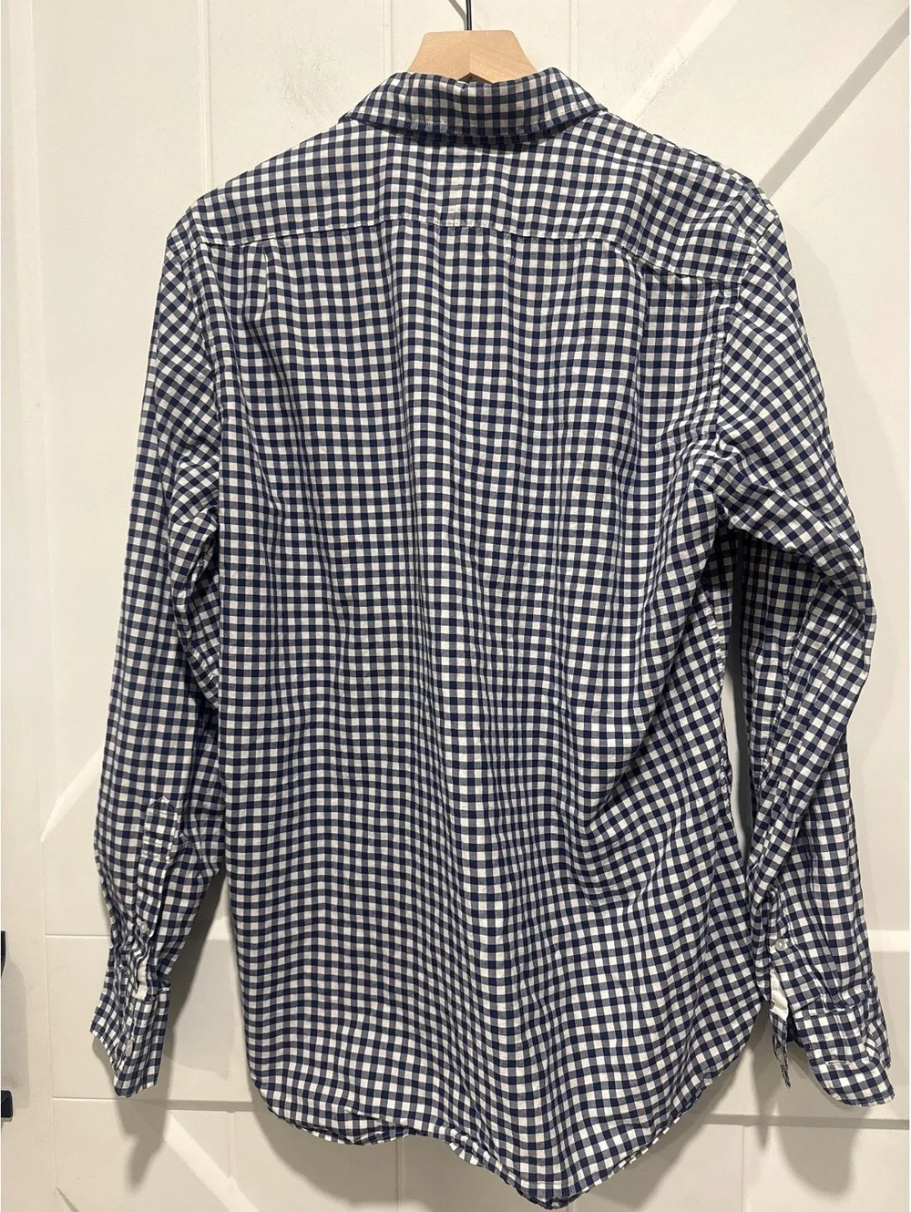 J.Crew Ludlow Blue and White Gingham Check 100% Cotton Shirt, Size Large